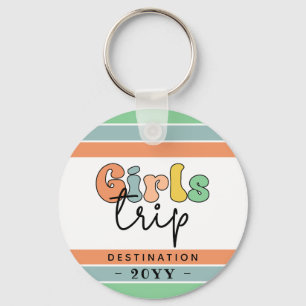 Porte-clés Voyage Retro Girls personnalisé   Filles week-end 
