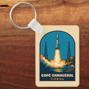 Porte-clés Voyage rétro vintage cap Canaveral Floride fusée