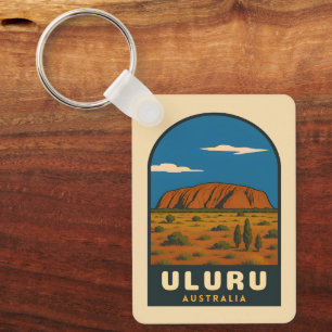 Porte-clés Voyage Rétro Vintage Uluru Australie Paysage