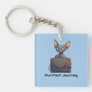 Porte-clés Voyageur Chat Mignon – Cadeau pour les Amoureux de
