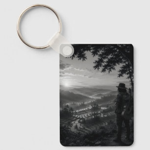 Porte-clés Voyageur Noir et Blanc de la Vallée de