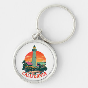 Porte-clés Vue coucher de soleil du phare de Californie