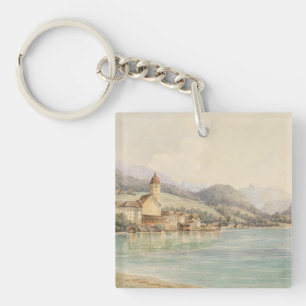 Porte-clés Vue de St. Wolfgang sur le lac Wolfgang Carl Lafit