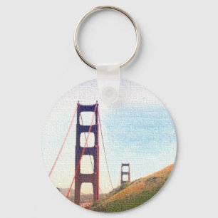 Porte-clés vue porte dorée