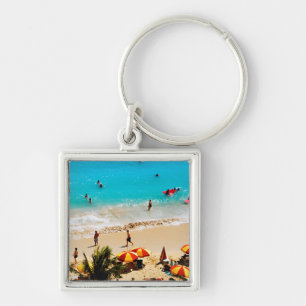 Porte-clés Vue surélevée de la scène de Waikiki Beach, Honolu