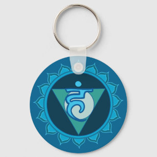 Porte-clés Vushuddha ou anneau de clé bleu Chakra