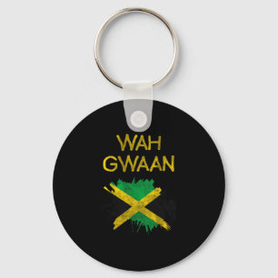 Porte-clés Wah Gwaan Drapeau Jamaïcain Fierté Jamaïcaine Vaca