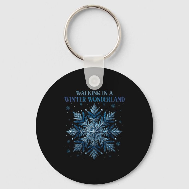Porte-clés Walking In A Winter Wonderland Snowflake Christmas (Recto)