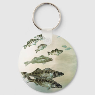 Porte-clés walleye yellow perch and pike keychain