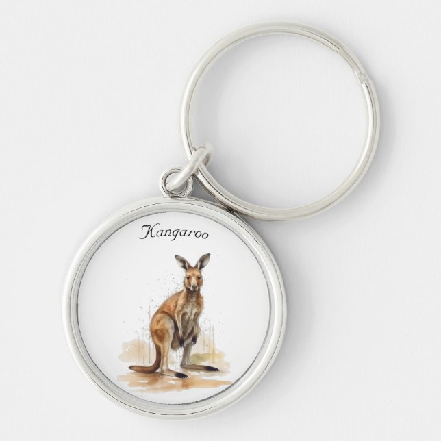 Porte-clés Wanderer extérieur : aquarelle Kangaroo personnali (Devant)