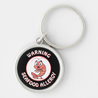 Porte-clés Warning Severe Seafood Allergy Alert Button