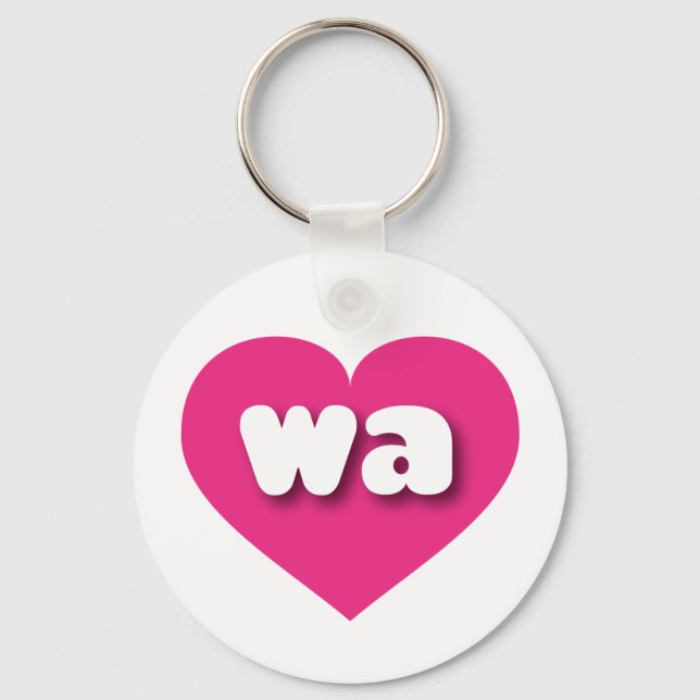 Porte-clés Washington coeur rose chaud - J'aime wa (Recto)