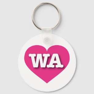 Porte-clés Washington Hot Pink Heart - J'aime WA
