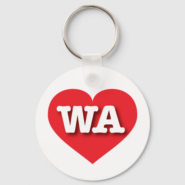 Porte-clés Washington Red Heart - J'aime WA (Recto)