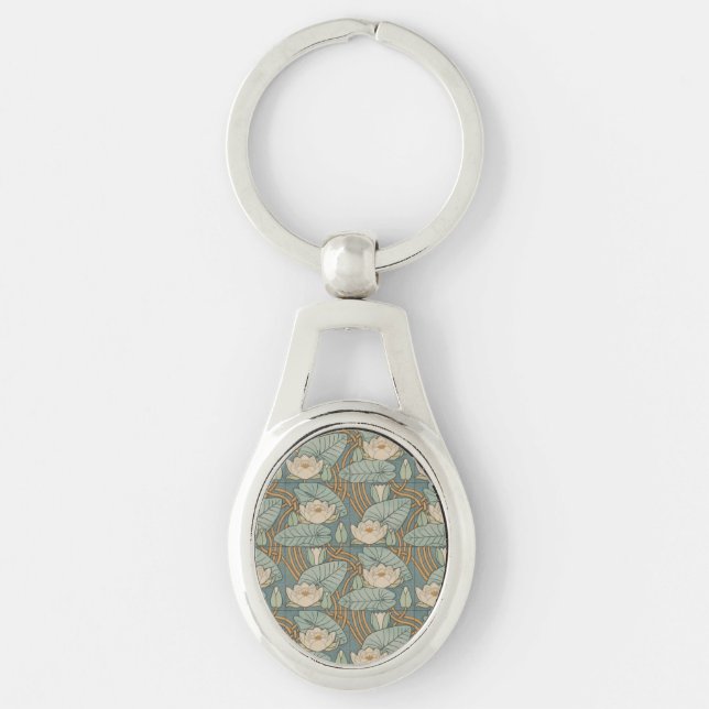Porte-clés Water Lys Lily Art Nouveau Nature (Devant)