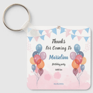 Porte-clés Watercolor Balloon fille anniversaire Porte - clé