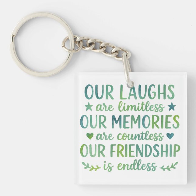 Porte-clés Watercolor Friendship Quote (Devant)