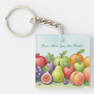 Porte-clés Watercolor Fruit Abundance, Tu Bishvat Background