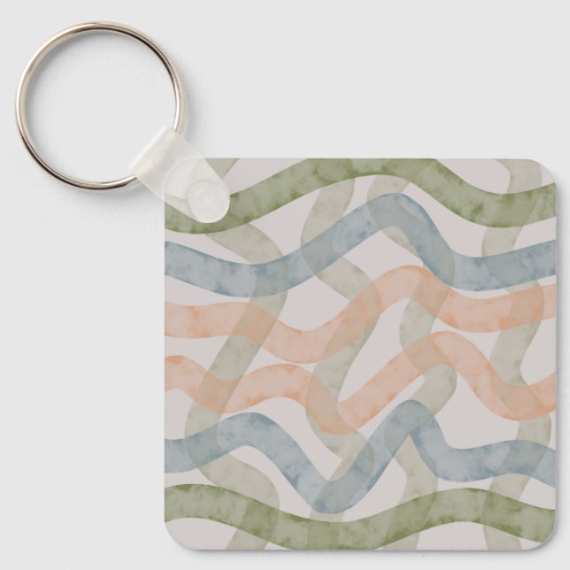 Porte-clés Watercolor Mopping Brushstrokes Pattern In Pastel (Recto)