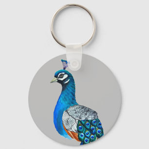 Porte-clés Watercolor peacock