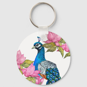 Porte-clés Watercolor peacock