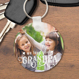 Porte-clés We Love You Grandpa 1-2 Photos Custom Color