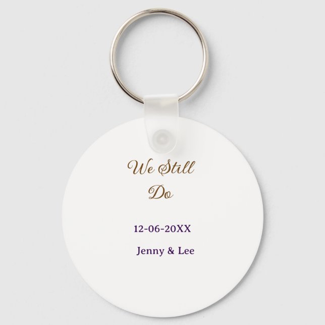 Porte-clés We still do brown pink name date year boho retro s (Recto)