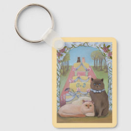 Porte-clés Wedding Bride & Groom Cats Personalized