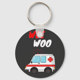 Porte-clés Wee Woo Ambulance AMR. Funny EMS EMT Parfait cadea