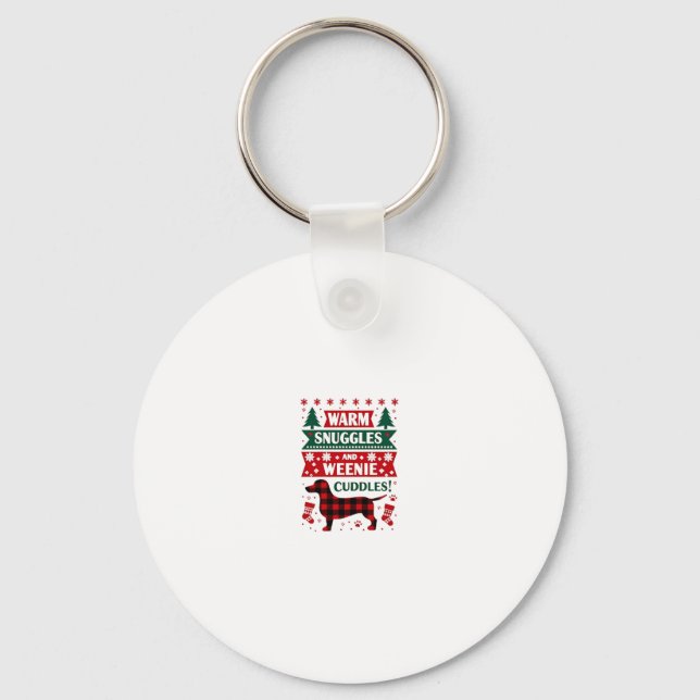 Porte-clés Weenie Dog Christmas Pajama Shirt Cute Weiner Ugly (Recto)