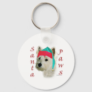 Porte-clés West Highland White Terrier Père Noël Paws