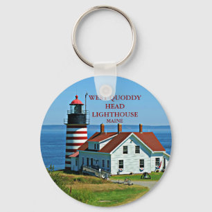 Porte-clés West Quoddy Head Lighthouse, Maine Round Porte - c