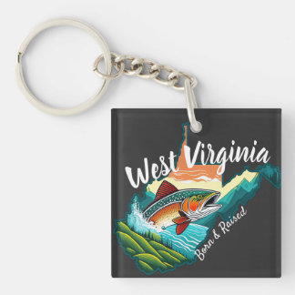 Porte-clés West Virginia Mountain State Reel Sports de pêche