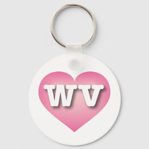 Porte-clés West Virginia Pink Fade Heart - J'aime WV