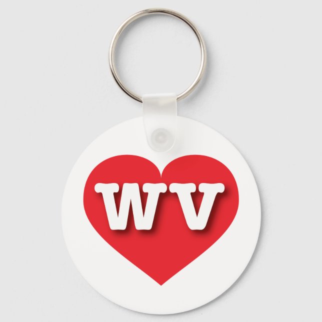 Porte-clés West Virginia Red Heart - J'aime WV (Recto)