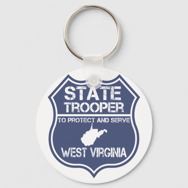 Porte-clés West Virginia State Trooper Protect and Serve (Recto)