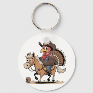 Porte-clés Western Cuisiné Turquie Thankgiving Cowboy Cowgirl