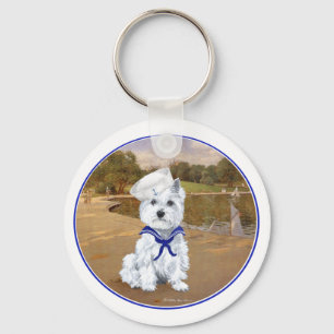 Porte-clés Westie avec voiliers
