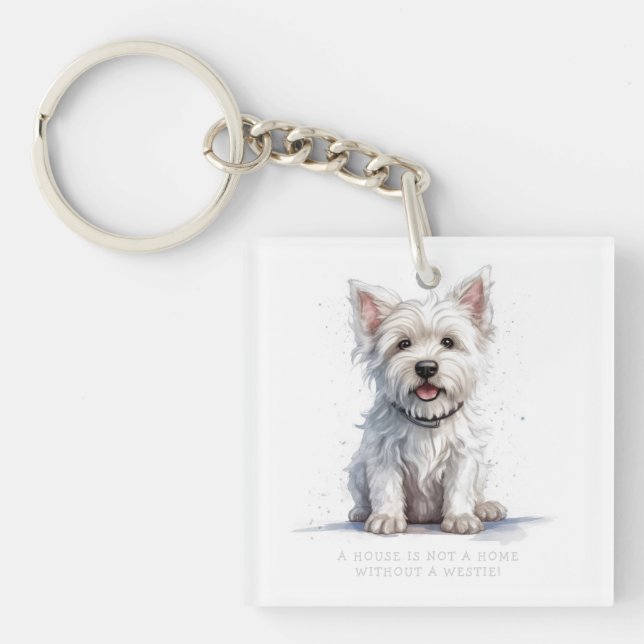 Porte-clés Westie Cheeky Cute Personnalisé (Devant)