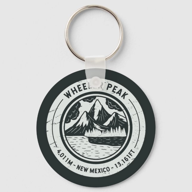 Porte-clés Wheeler Peak New Mexico Randonnée Skiing Travel (Recto)