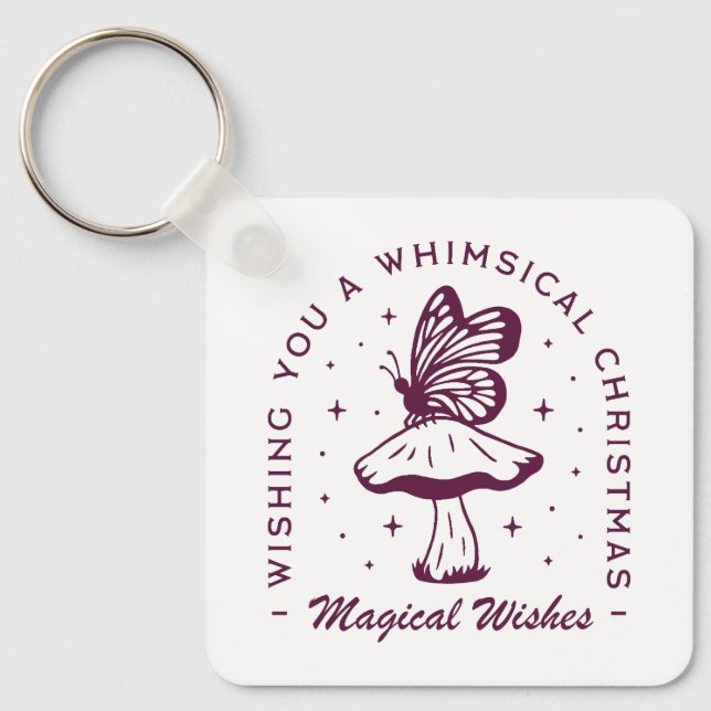 Porte-clés Whimsical magique Noël violet esthétique (Recto)