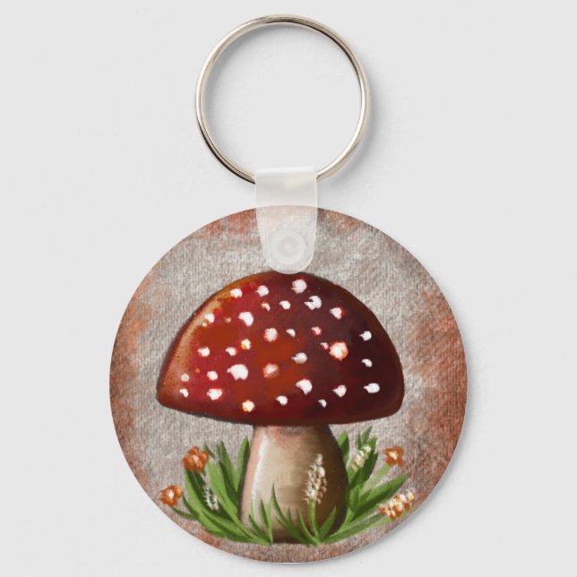 Porte-clés Whimsical Mushroom & Fungi Motif – Nature-Inspired (Recto)