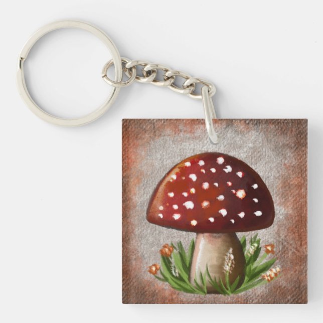Porte-clés Whimsical Mushroom & Fungi Motif – Nature-Inspired (Devant)