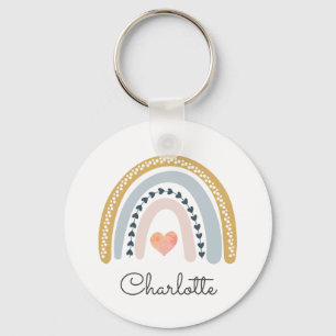 Porte-clés Whimsical Personnalisé Boho Rainbow