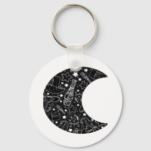 Porte-clés Whimsigoth Witch Moon Wicca Kawaii Goth Tattoo Ast
