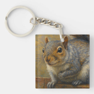 Porte-clés Whimsy des bois - Portrait réaliste des écureuil
