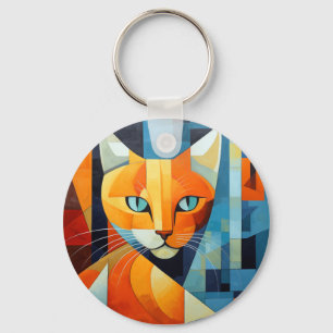 Porte-clés Whiskers Abstraits : Chat orange