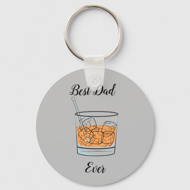 Porte-clés Whiskey Meilleur Papa Jamais Touche Bague (Recto)