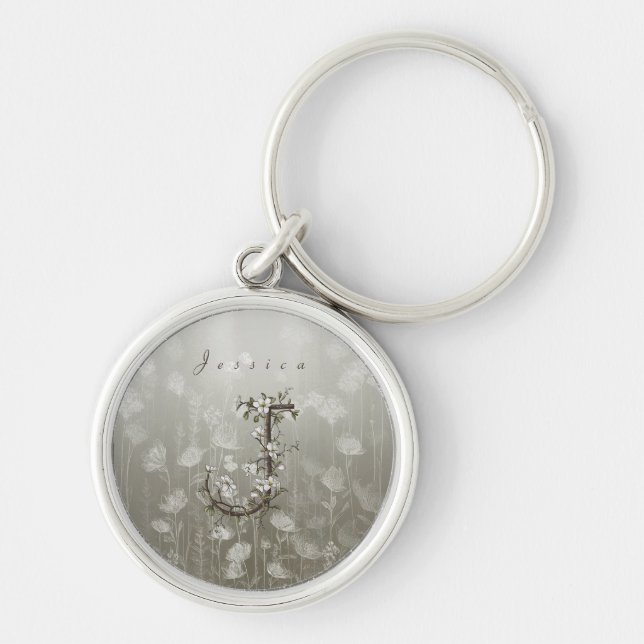Porte-clés Whisper of Elegance : Monogramme de Jasmin Personn (Devant)