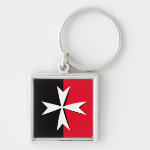 Porte-clés White Maltese Cross & Malta flag fashion / knights